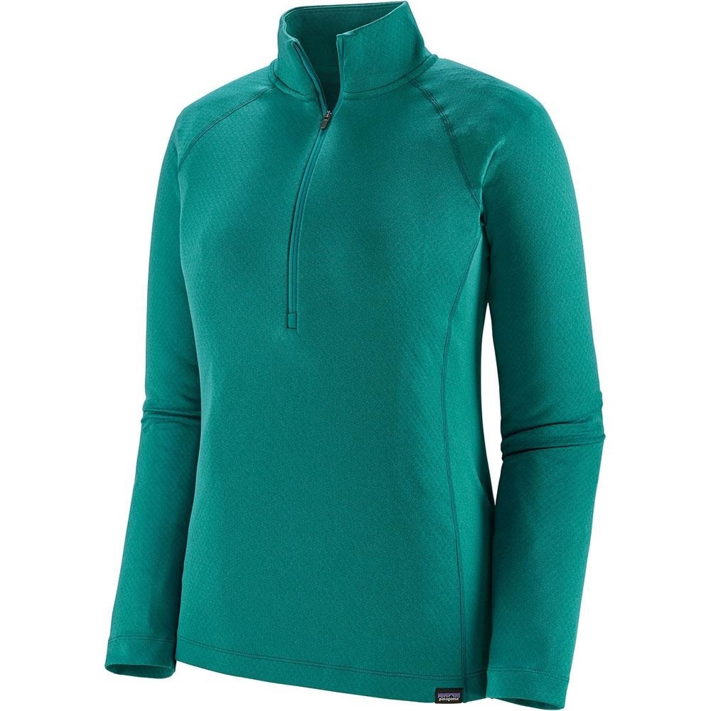 Patagonia Women's Capilene® Midweight Zip-Neck Green Pullover Thermal Top